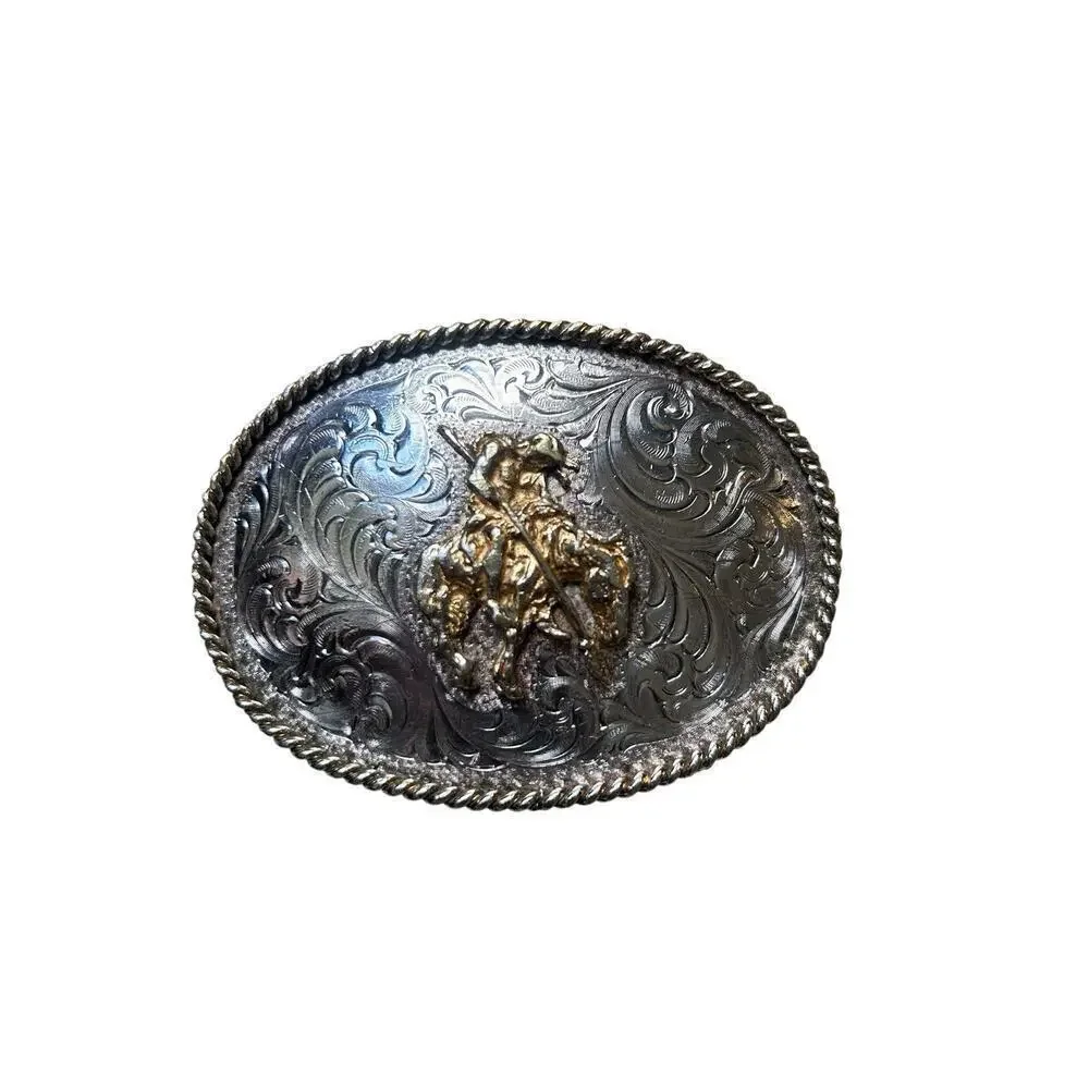 Vintage Montana Silversmiths End Of The Trail Belt Buckle Indian Native American